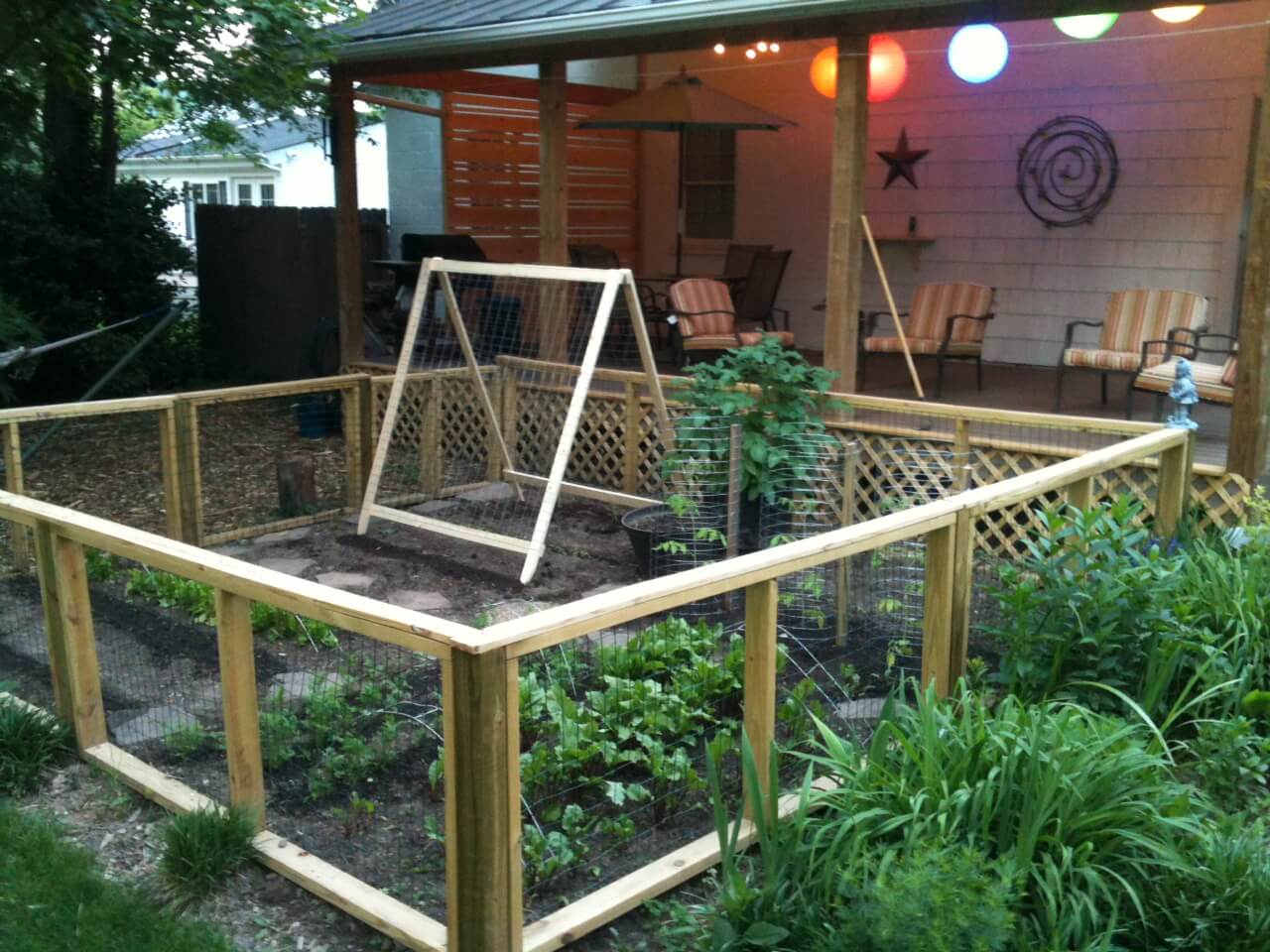 Vegetable Garden and Back Deck