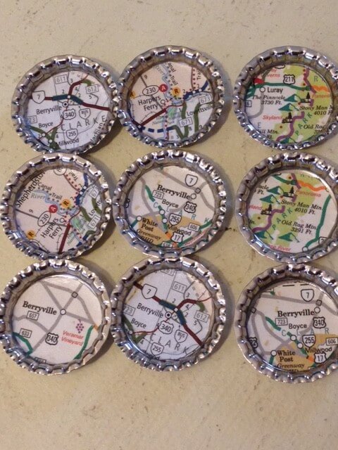 Map Magnets - arts and crafts